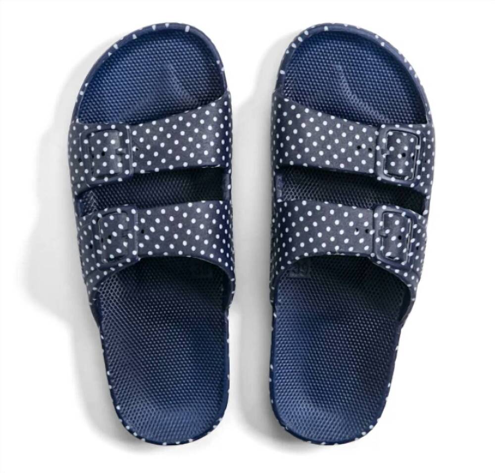 NEW FREEDOM MOSES women's moses sandals in navy white dot